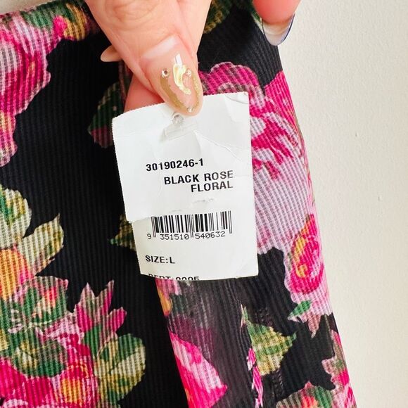 NWT Keepsake Oblivion Hi Low Skirt Floral Chiffon Black Pink Size‎ 8 - Picture 8 of 10